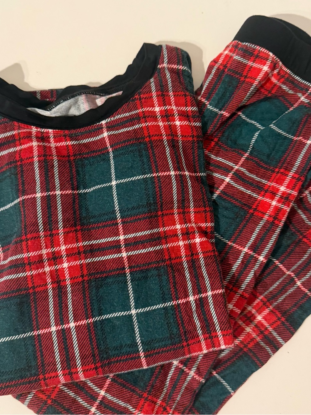 Little Sleepies Red and Green Plaid Kids Pajama Set